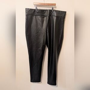 Loft Black Faux Leather Leggings 27" Inseam Women's Size XL